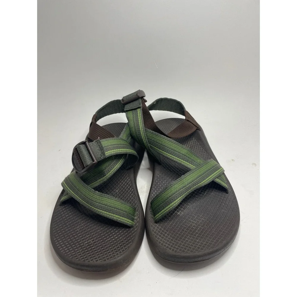 Chaco Mens Sandals Size 8 Green Brown Strappy Z1 Classic Outdoor Hiking